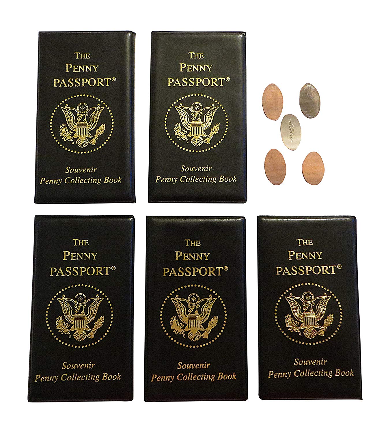 5 Penny Passport Souvenir Elongated Coin Albums With Free Pressed